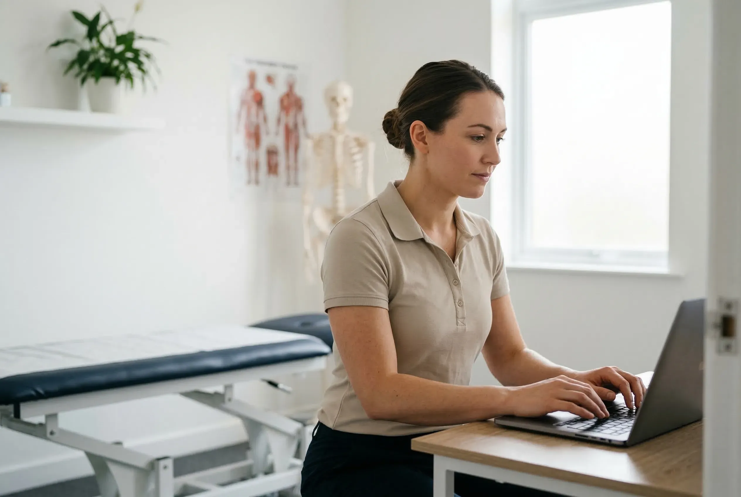 Business owner writing structured content at a desk