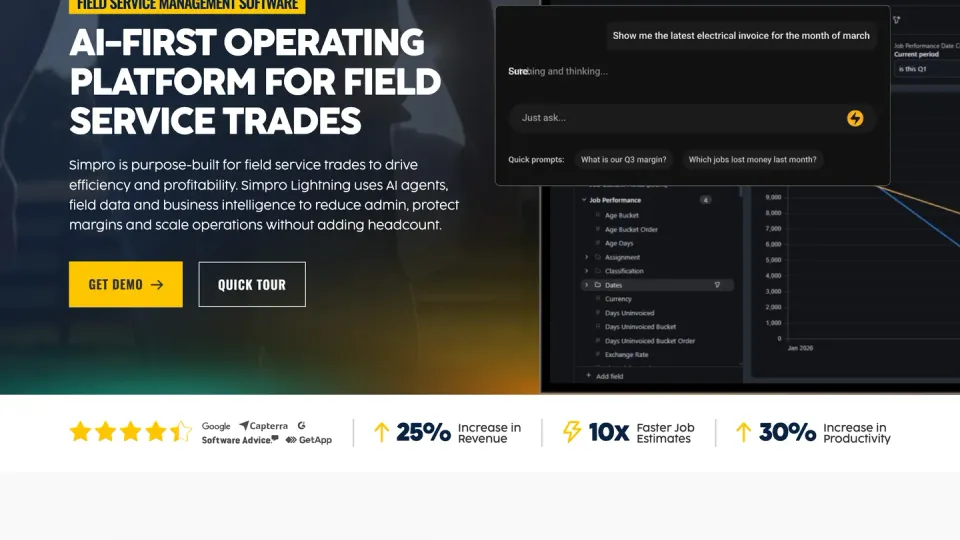 Simpro website homepage