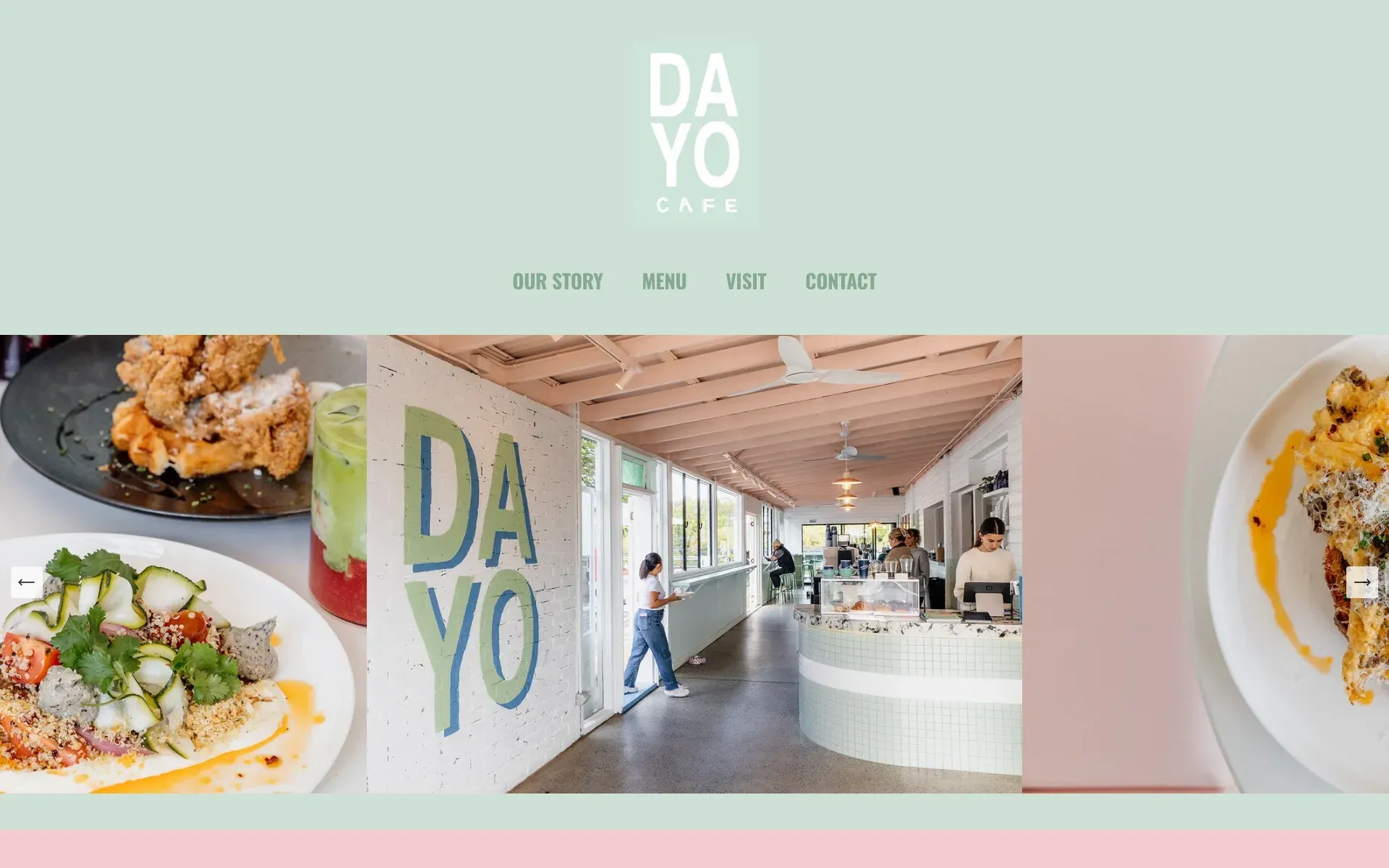 Screenshot of the Dayo Cafe website