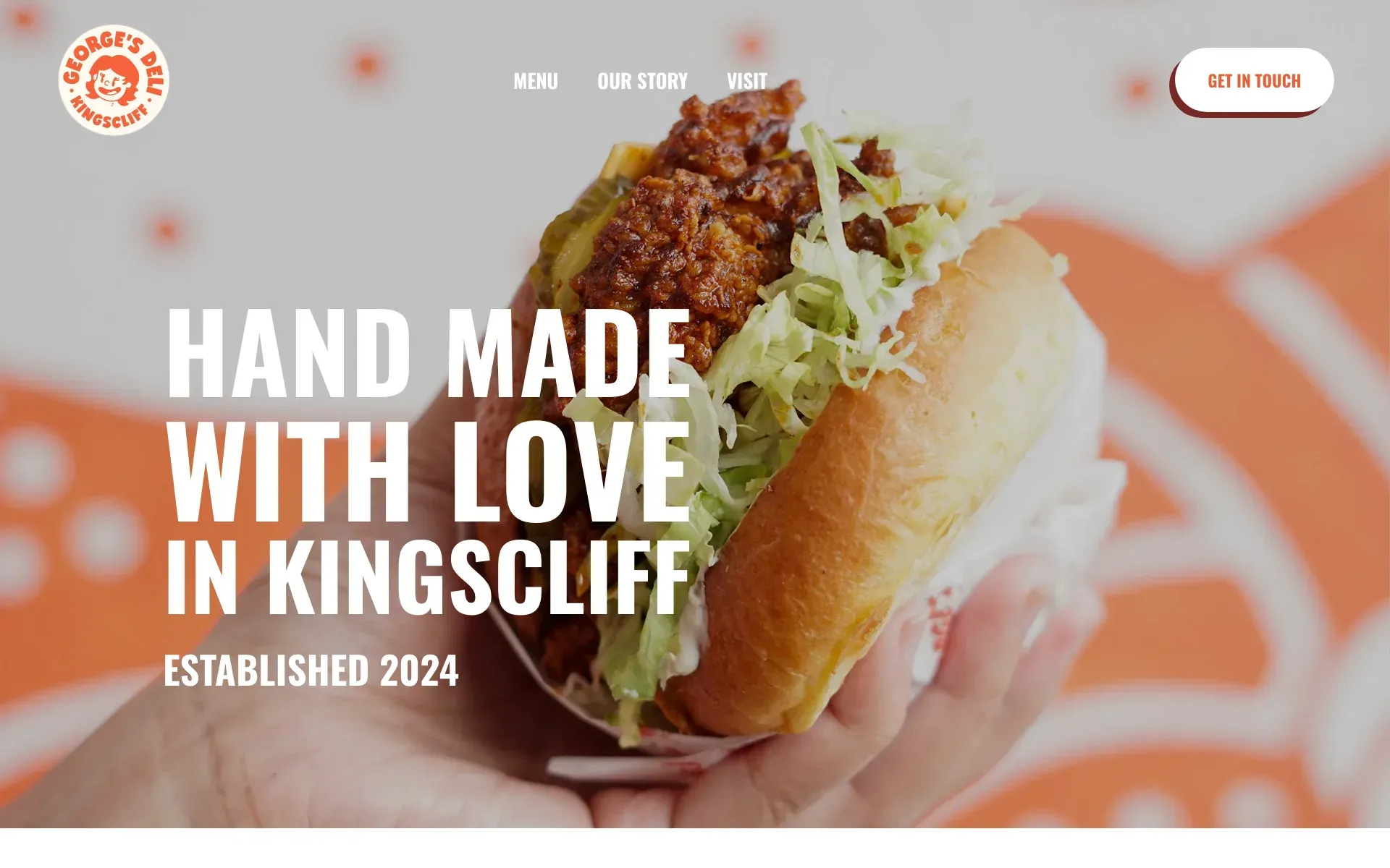 Screenshot of the George's Deli website